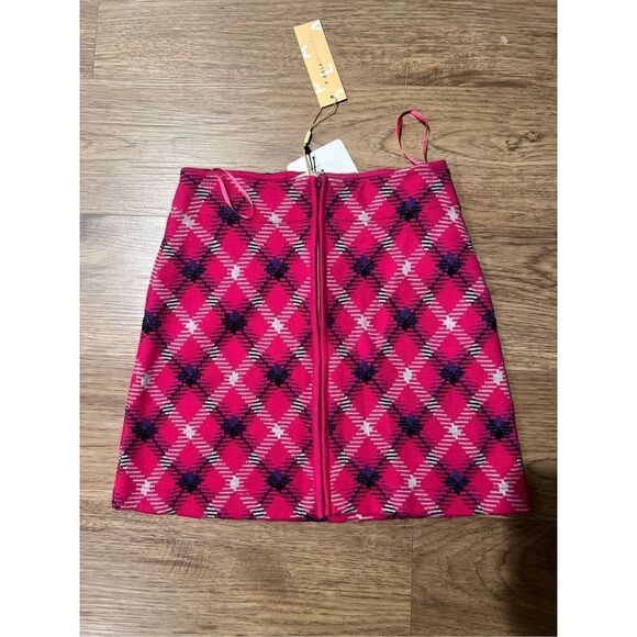 Paola Bernardi valentina Knit skirt -Vintage Argyle Print Pink size S NWT$314 - Picture 2 of 6